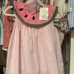 The Beaufort Bonnet Company Pink and Green Kids Matching Set